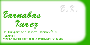 barnabas kurcz business card